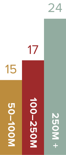 2025 Attendees: 15 small, 17 medium, 24 large firms